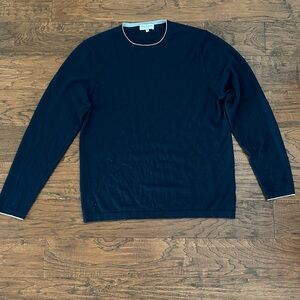Lorenzo Uomo Men's Dark Blue Crewneck Sweater